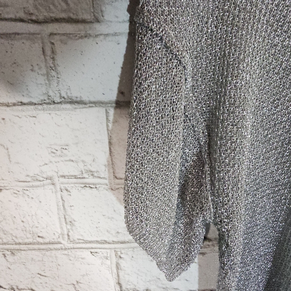 GUILDED INTENT Loose-knit Metallic Dolman Top, XS - Picture 3 of 7